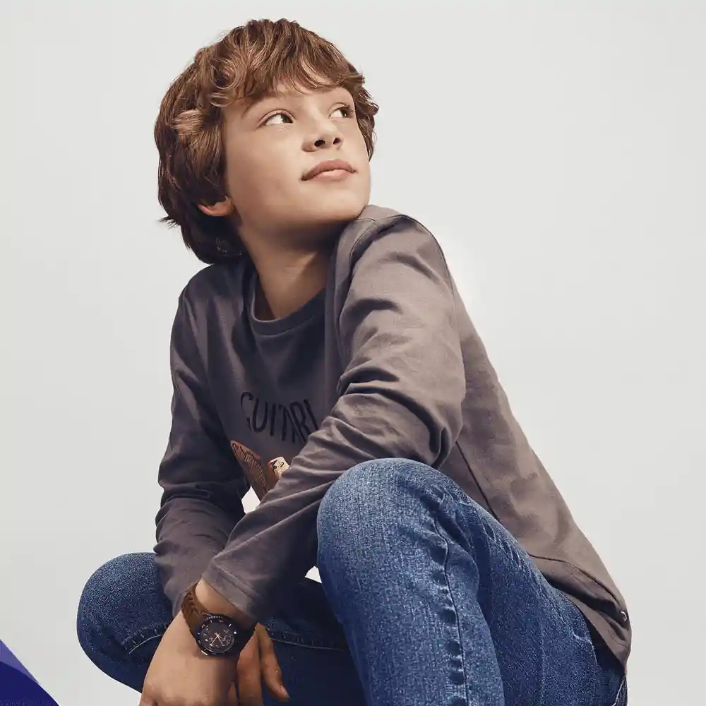 Polera Rock De Niño Gris Talla 8a