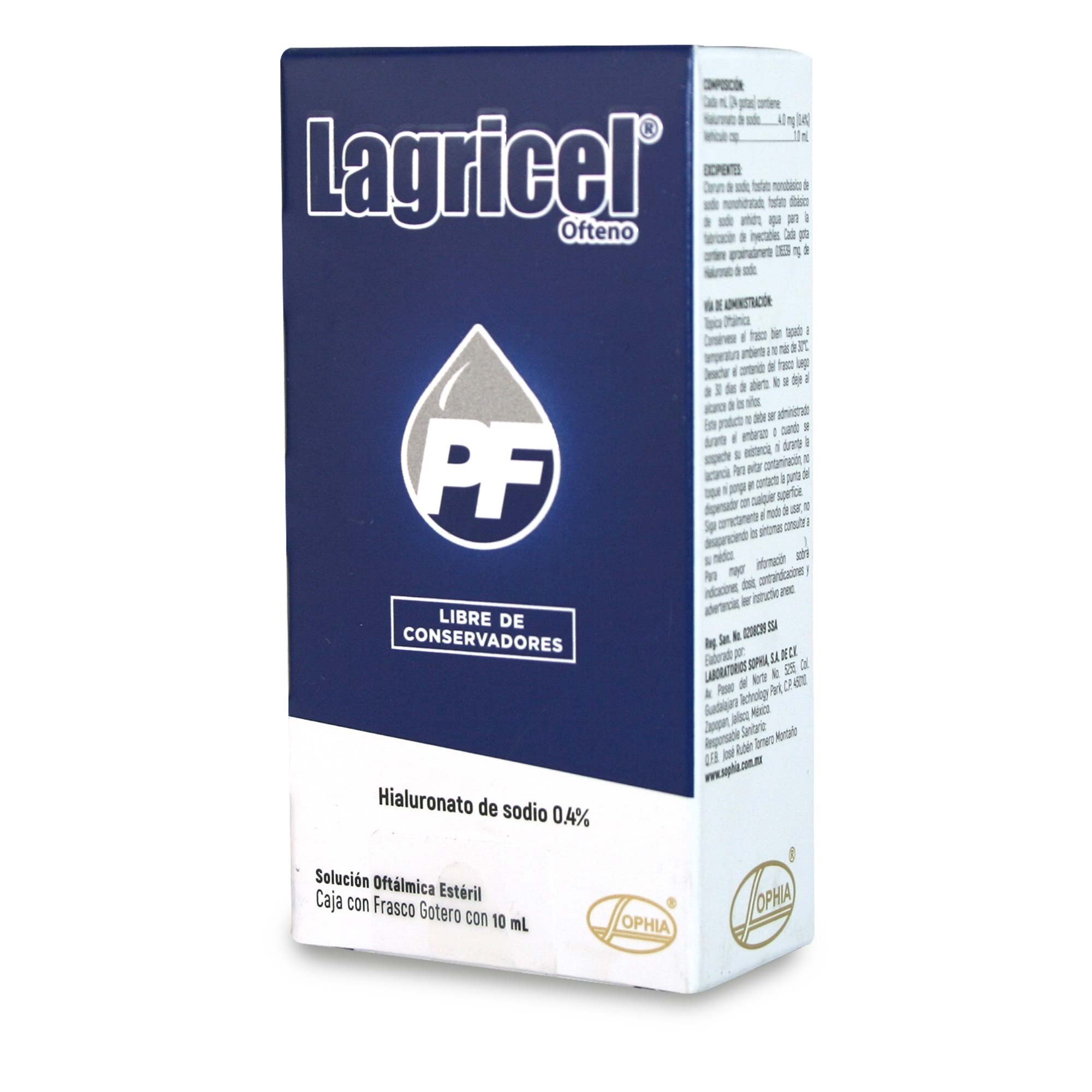 Lagricel Ofteno Solución Oftálmica Estéril (0.4 %) - Rappi