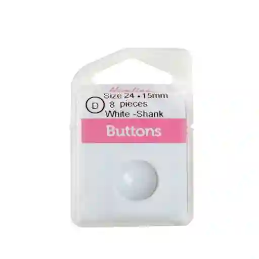 Botón Plástico Corte Diamante Blanco 15mm 8 D Hb04015.01 15mm 8