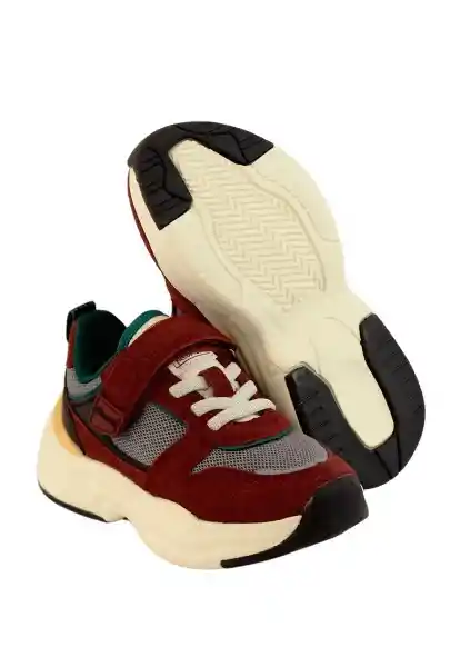 Zapatillas Sport Velcro Andante Niño Burdeo 28 882 Ficcus