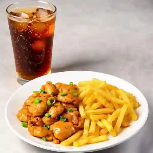 Colación Papas Fritas con Pollo Mongoliano 5 de Wantan