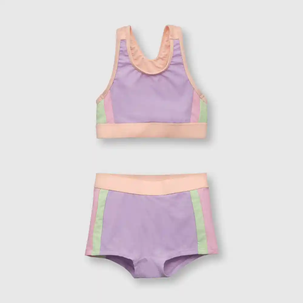 Bikini Con Filtro Uv De Niña Lila Talla 8a