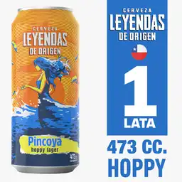 Cerveza Leyendas de Origen Pincoya Hoppy Lager 5.0° 473 cc