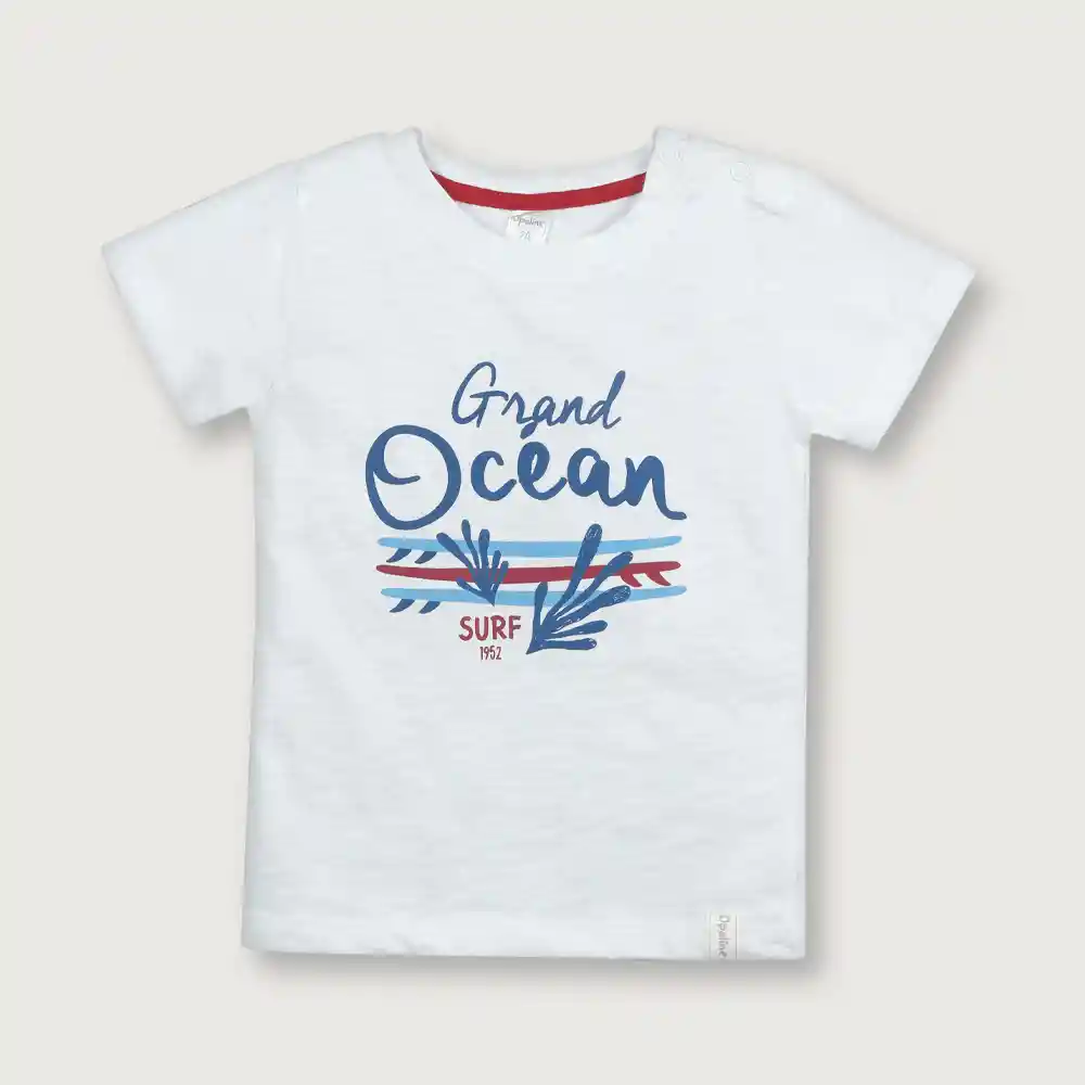 Polera De Niño Blanca Talla 6m