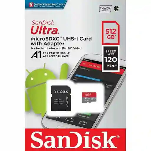 Sandisk Tarjeta de Memoria SDSQUA4-512G-GN6MA