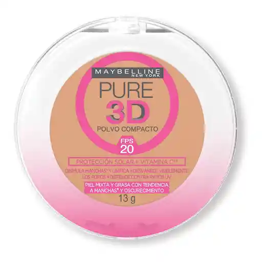 Maybelline Polvo Compacto Pure 3D Powder Claro Natural 220