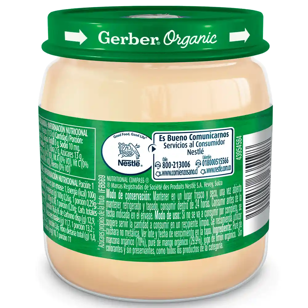 Gerber Compota de Manzana y Mango Orgánica