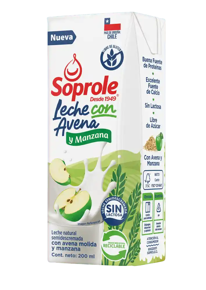 Soprole Leche Con Avena Manzana