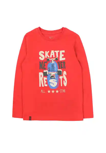 Polera Kids Day to Day 725 Niño Rojo Talla 6 Años Ficcus