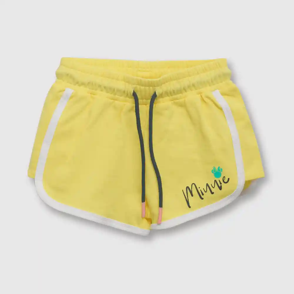 Short Minnie De Niña Amarillo Talla 4a