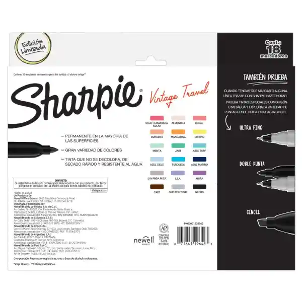Sharpie Marcador Permanente Punta Fina Vintage