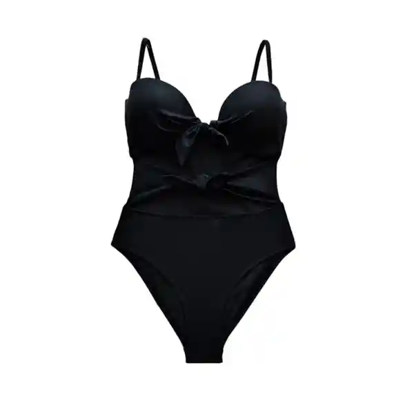 Trikini Con Doble Nudo Color Negro Talla L Samia