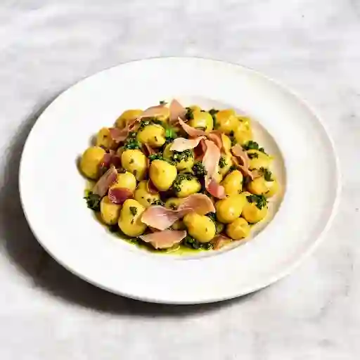 Ñoquis Jamón Pesto