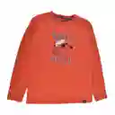 Polera Manga Larga Niño Naranja Talla 14 Pillin