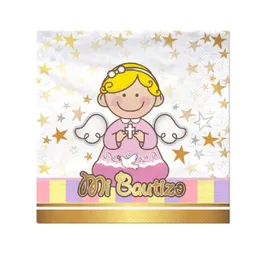 Servilleta mi Bautizo Rosado