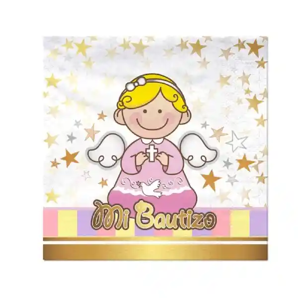 Servilleta mi Bautizo Rosado