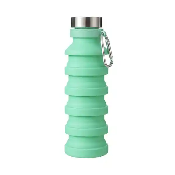 Miniso Botella de Silicona Plegable Verde