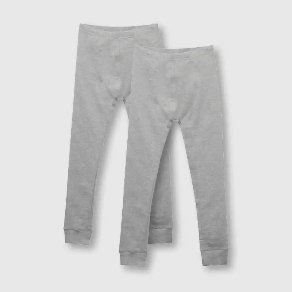 Pack Calzoncillo Largo Niño Gris Talla 8a