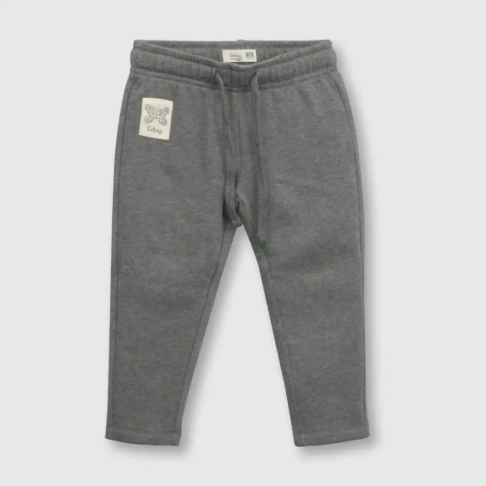 Pantalón Buzo Clásico Bebé Niña Gris Talla 12/18m