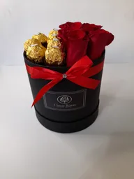 Box Negro Rosas y Ferrero Rocher