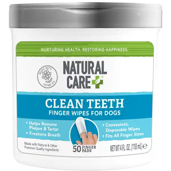 Natural Care+ · Clean teeth finger wipes (50 wipes)