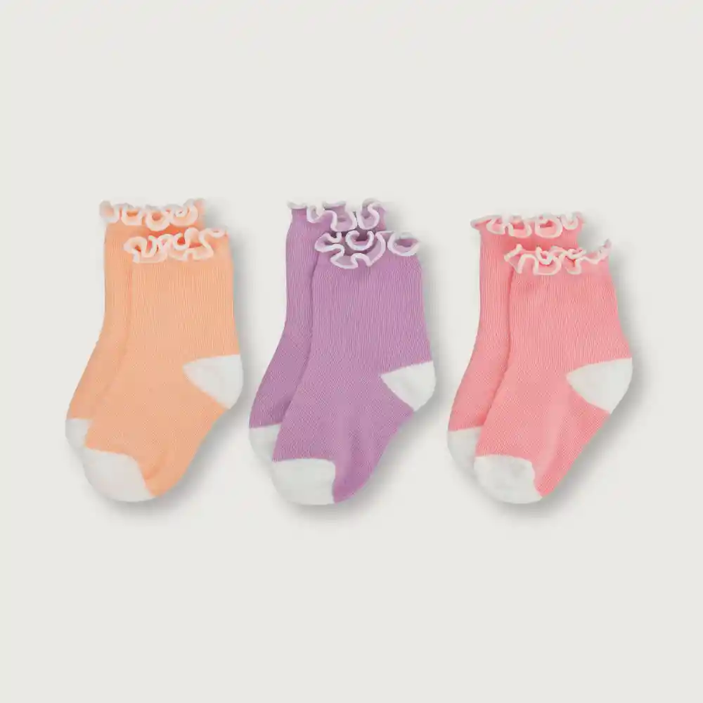 Pack Calcetines Frutas Niña Damasco Talla 23/25