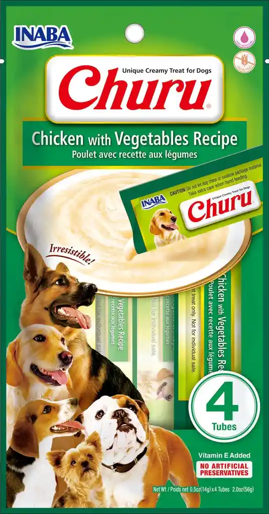 Inaba Churu Perro Pollo con Vegetales 56g (4 tubos)