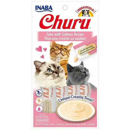 Inaba Churu Gato Atún con Salmón 56g (4 tubos)