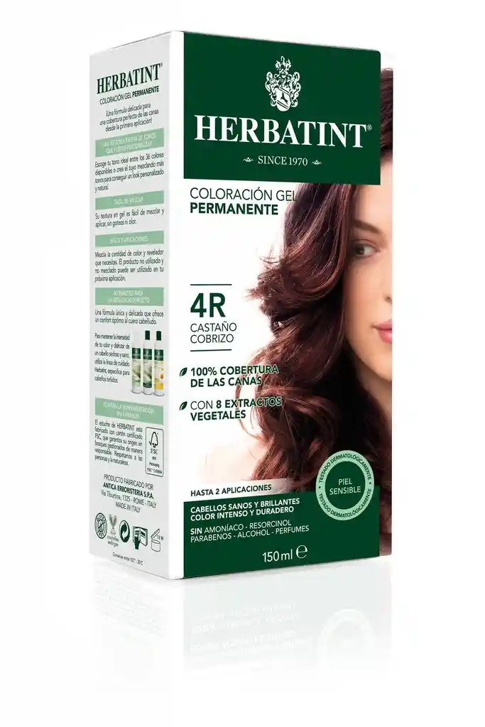Herbatint Tintura Permanente Natural - 4R Castaño Cobrizo