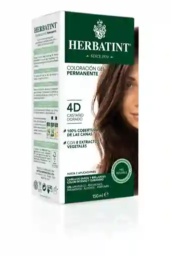 Herbatint Tintura Permanente Natural - 4D Castaño Dorado