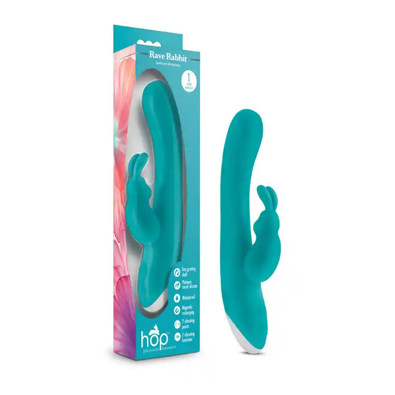 Vibrador Dual Rabbit Hop Aquamarine