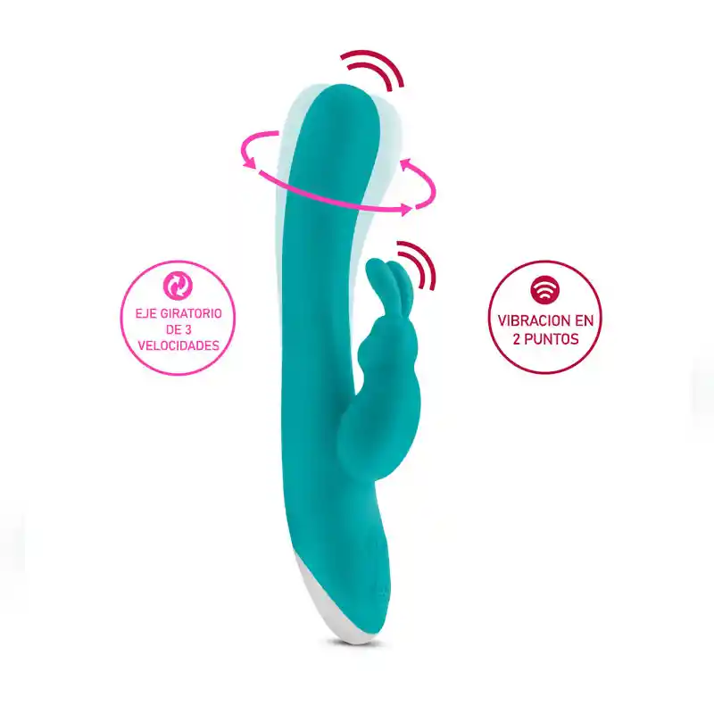 Vibrador Dual Rabbit Hop Aquamarine