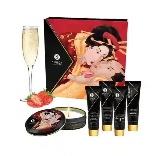 Kit Secretos De Geisha Vino Espumoso De Fresas