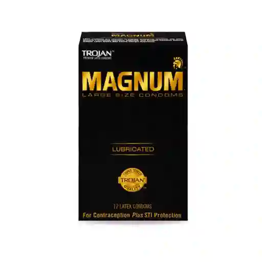 Condones Trojan Magnum Lubricados Large (12 Unidades)