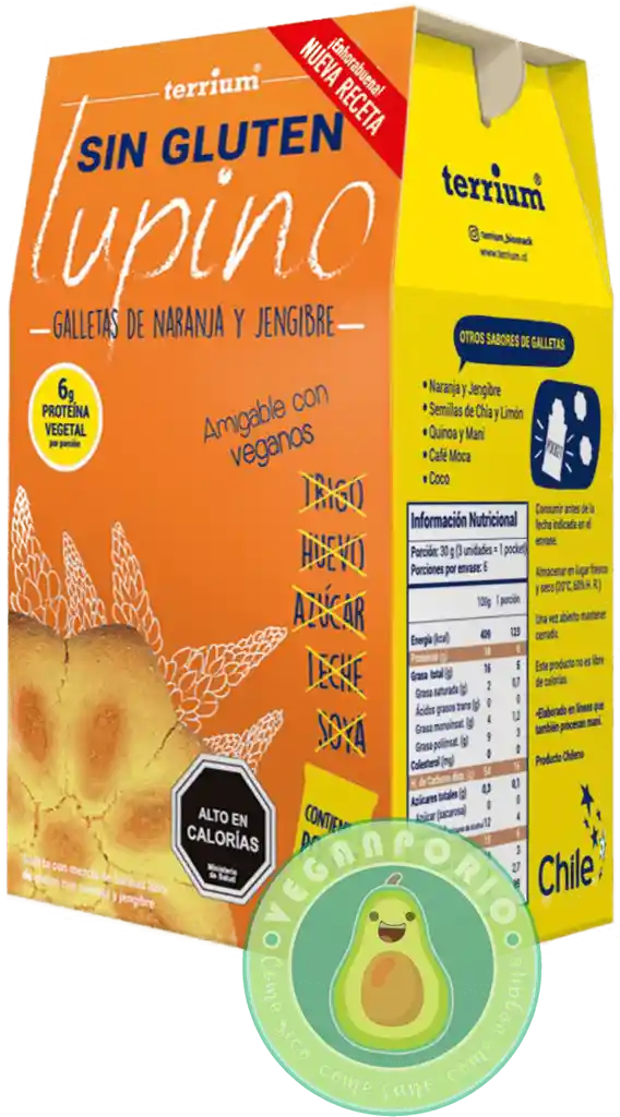 Galletas lupino naranja jengibre