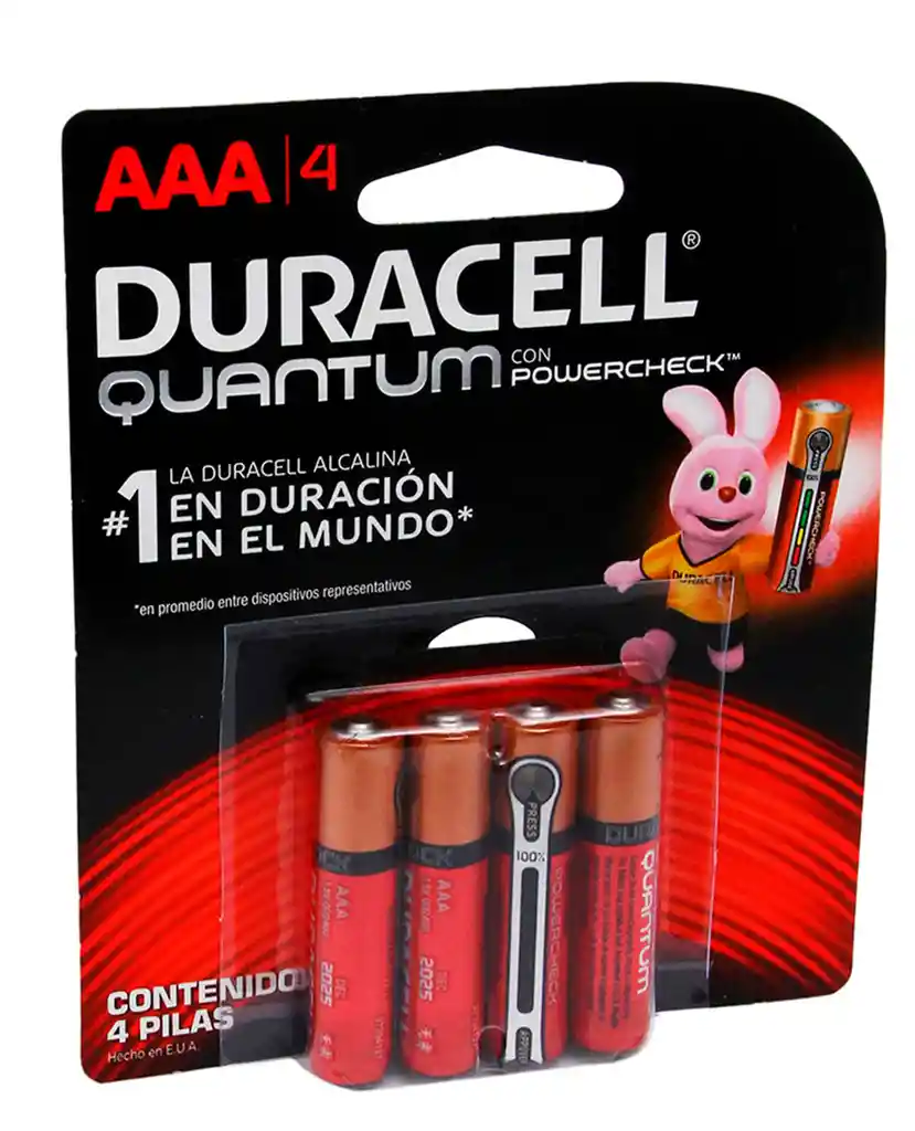 PAQUETE DE 4 PILAS DURACELL QUANTUM AAA