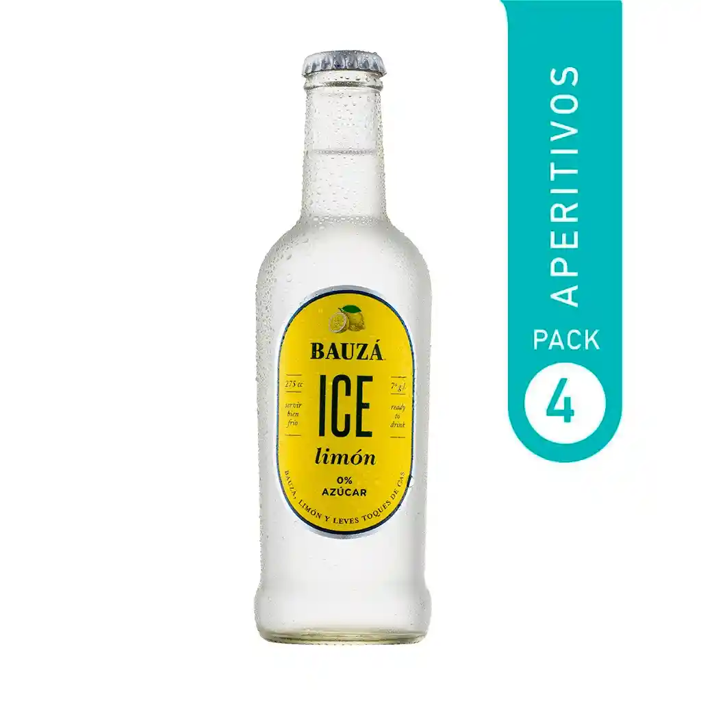 Bauza ice limon 4 botellines 275cc