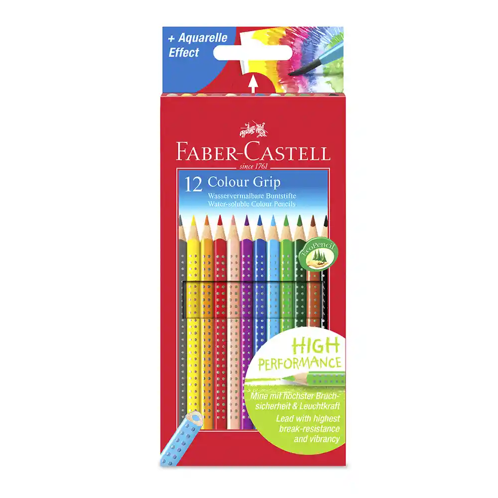 Faber Castell Caja 12 Lapices De Color Con Grip