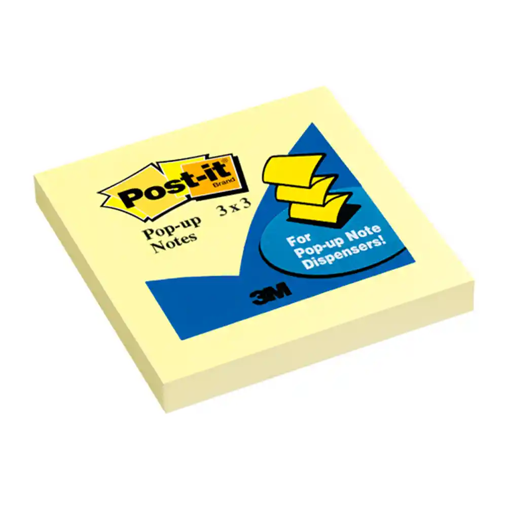 POST-IT® NOTAS ADHESIVAS POP-UP COLOR AMARILLO CANARIO 73X73MM.