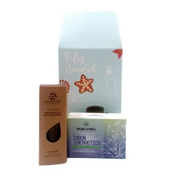 Aleluney Productos Pack Skincare Navidad - Jabón Energizante + Aceite Jojoba 30ml + Estuche .
