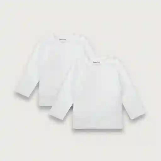 Pack Camiseta Manga Larga Bebé Niña Blanco Talla 9m