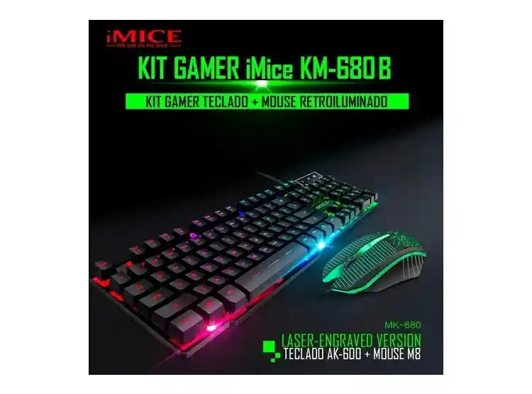 Kit Gamer Teclado + Mouse Rgb Colores