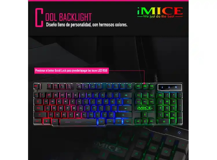 Kit Gamer Teclado + Mouse Rgb Colores
