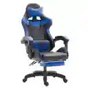 Silla Gamer Oficina Ajustable Y Reclinable Azul