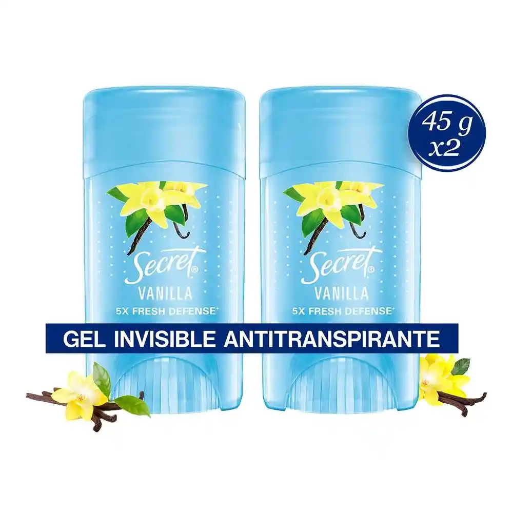 Secret Gel Antitranspirante Vanilla Pack 