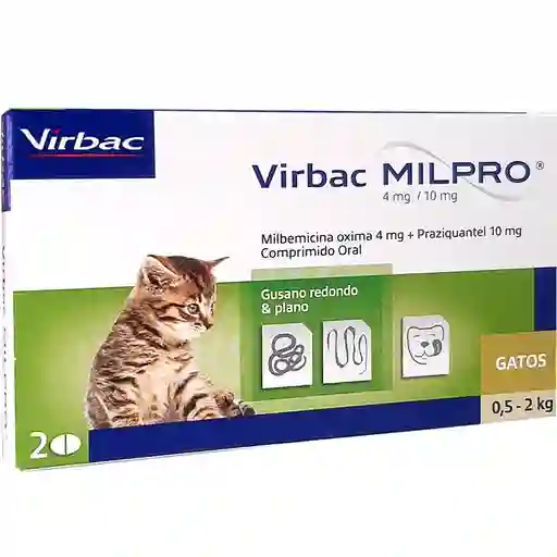 Virbac Milpro Antiparasitario Gatos Hasta 2 Kg