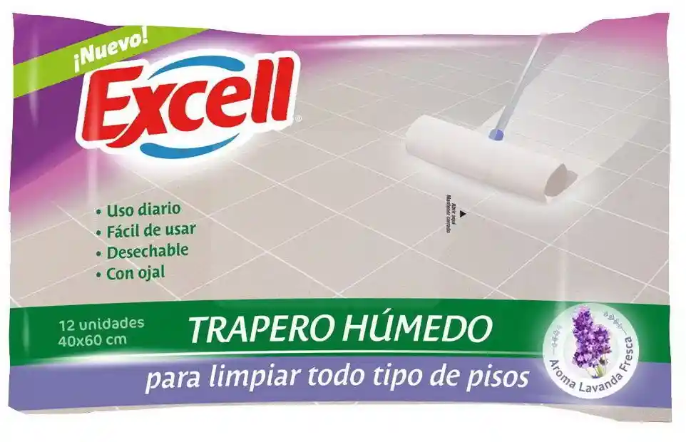 Trapero Humedo Excell Clasico Lavanda 40x60cm 12 Un