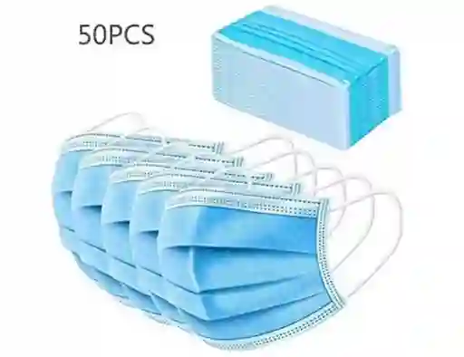 Mascarillas Desechable Celeste Certificadas Quirúrgica 50 Un