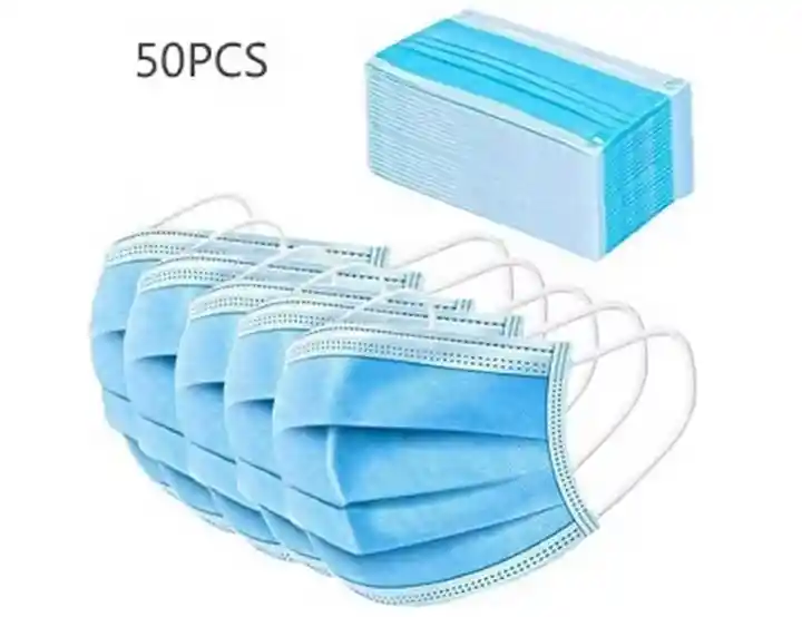 Mascarillas Desechable Celeste Certificadas Quirúrgica 50 Un