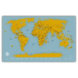 Mapa Del Mundo Raspable Travelshot (dorado) - Lámina